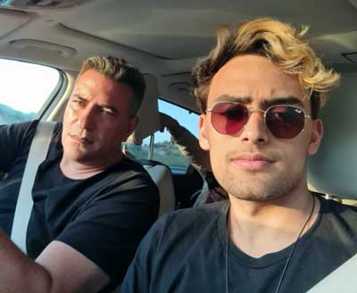 Pinely with his father